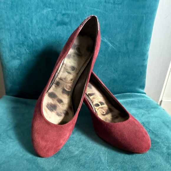 Sam Edelman Fiorenza Burgundy Suede Pump - Size 8 - Picture 7 of 7